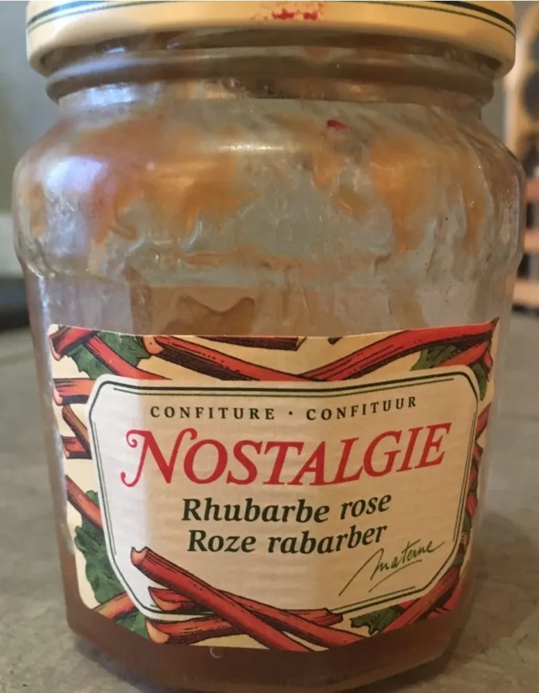 Confiture De Rhubarbe Rose, Nostalgie, Marque Materne
