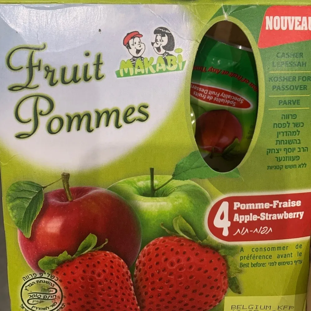Fruit Potes Pomme Fraise 4 X