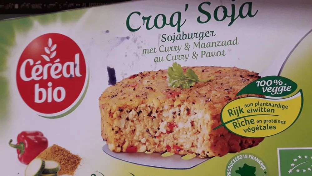 Cereal Bio Soja Burger Met Curry En Maanzaad
