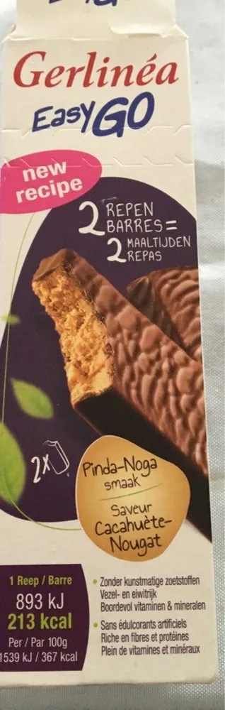 Gerlinéa Easy Go Cacahuètes Nougat Barres Repas