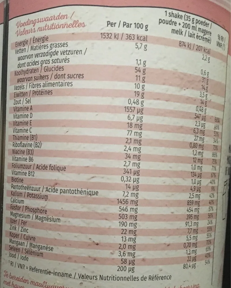 Weight Care Maaltijdshake Haver Aardbei Banaan