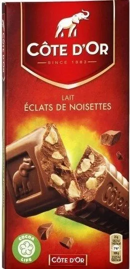 Chocolat au lait aux éclats de noisettes