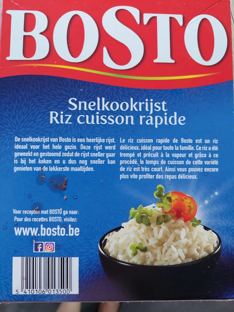 Snelkookrijst Riz cuisson rapide