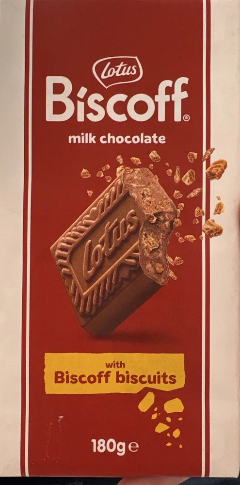 Biscoff milk choc with biscoff biscuits