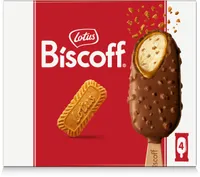 LOTUS BISCOFF Glace Bâtonnets - Speculoos Chocolat au lait - 284g (4x90ml)
