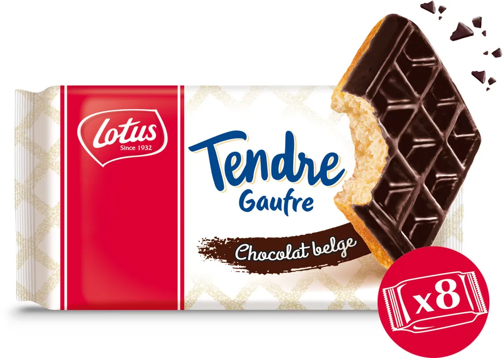 LOTUS Tendre Gaufre Chocolat 296g (8x1p)