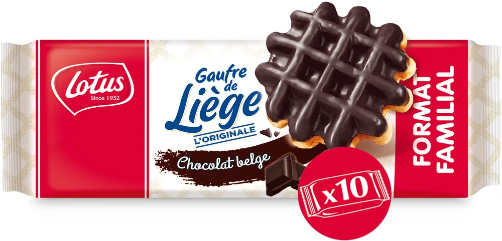 LOTUS Gaufre de Liège Format Familial Chocolat 518g (10x1p)