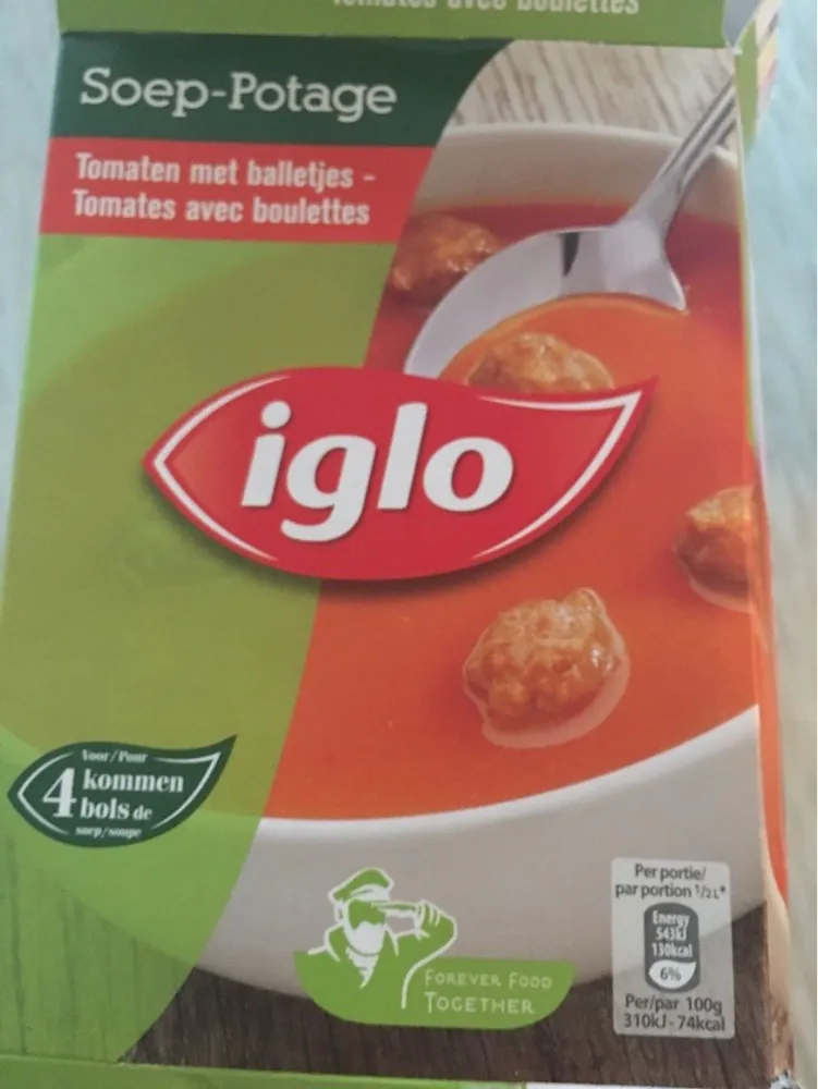 Potage tomate avec boulettes