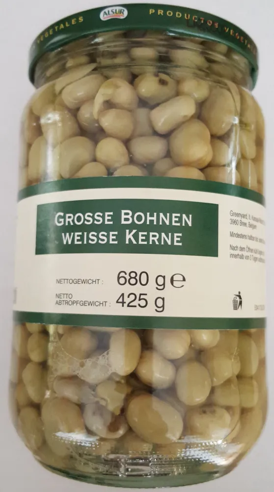 Große Bohnen weisse Kerne