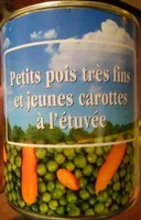 Petits pois très fins et jeunes carottes à l'étuvée