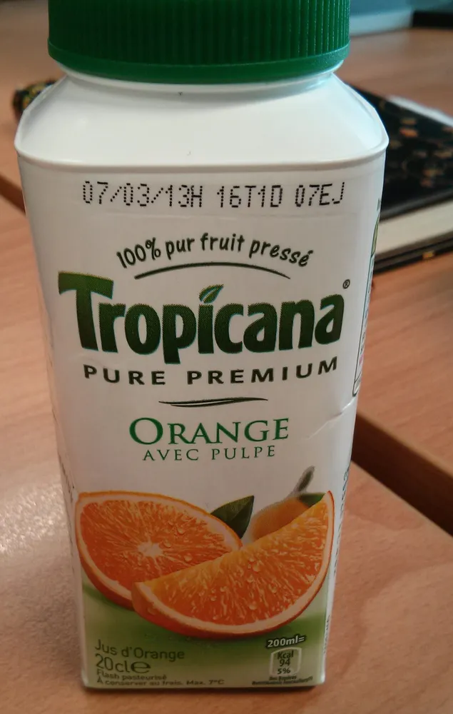 Jus d'orange avec pulpe