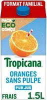 Tropicana Pure premium oranges pressées sans pulpe format familial 1,5 L