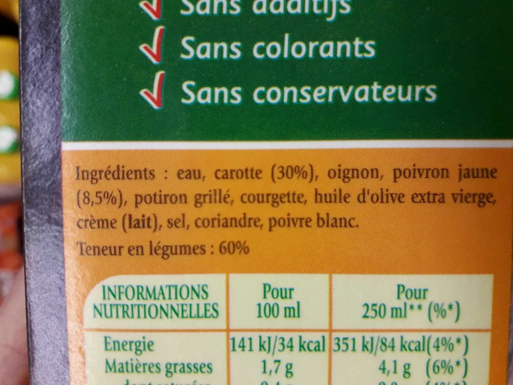Soupe chaude carotte