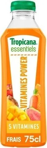 Jus Essentiels Vitamines power orange, pomme, ananas, mangue