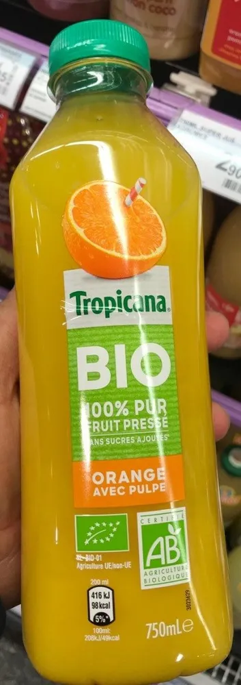 Orange avec Pulpe pressée
