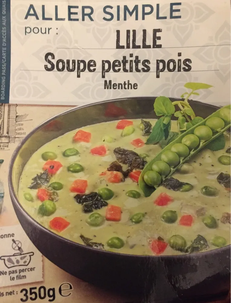 Soupe petits pois menthe