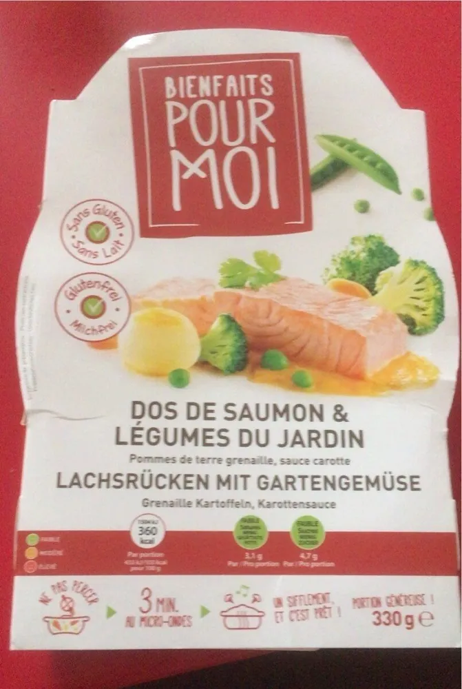 Dos de saumon et légumes du jardin