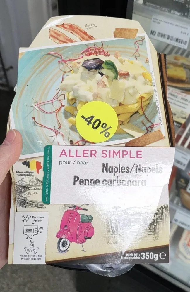 Aller simple pennes carbo