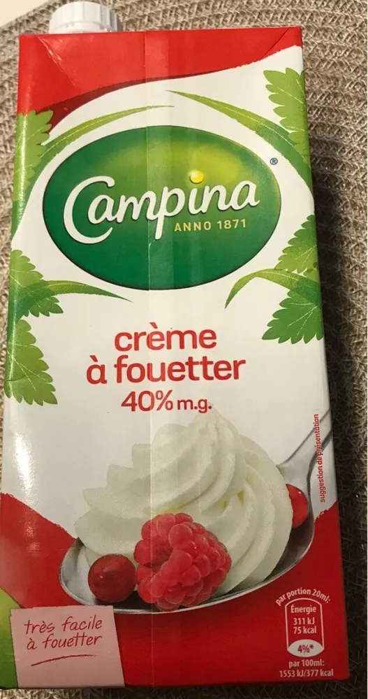 Crème à fouetter