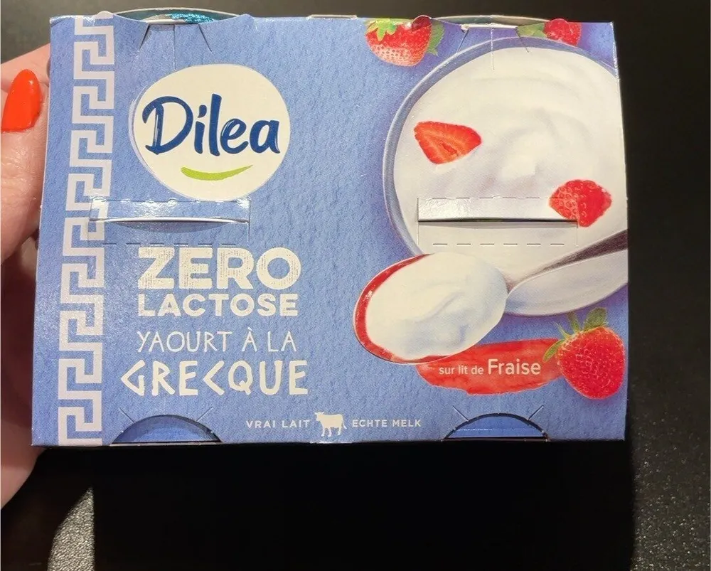 Yaour à la grecque fraise zéro lactose