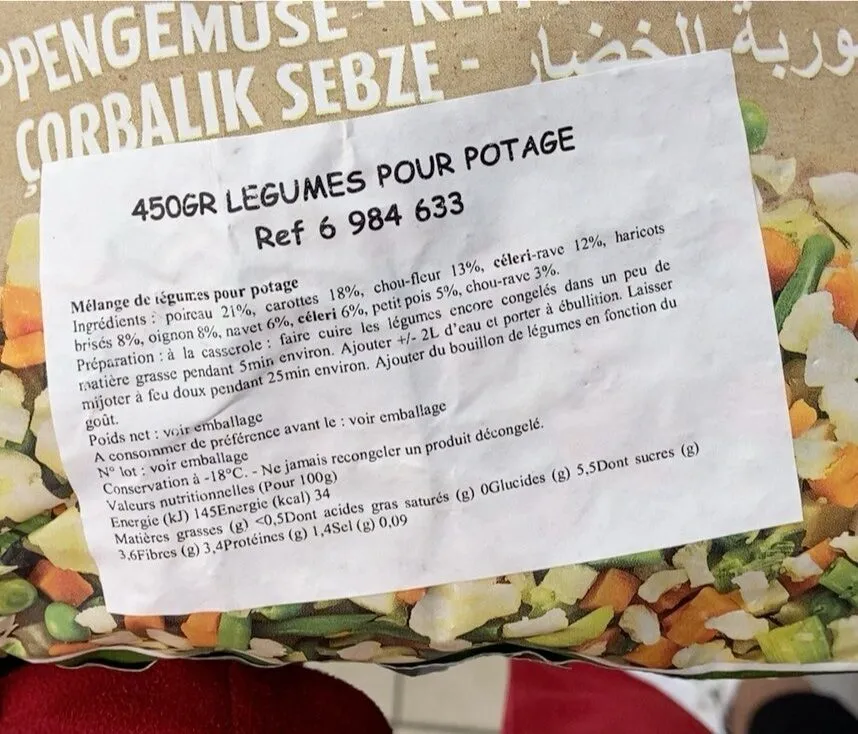 Legumes pour potage
