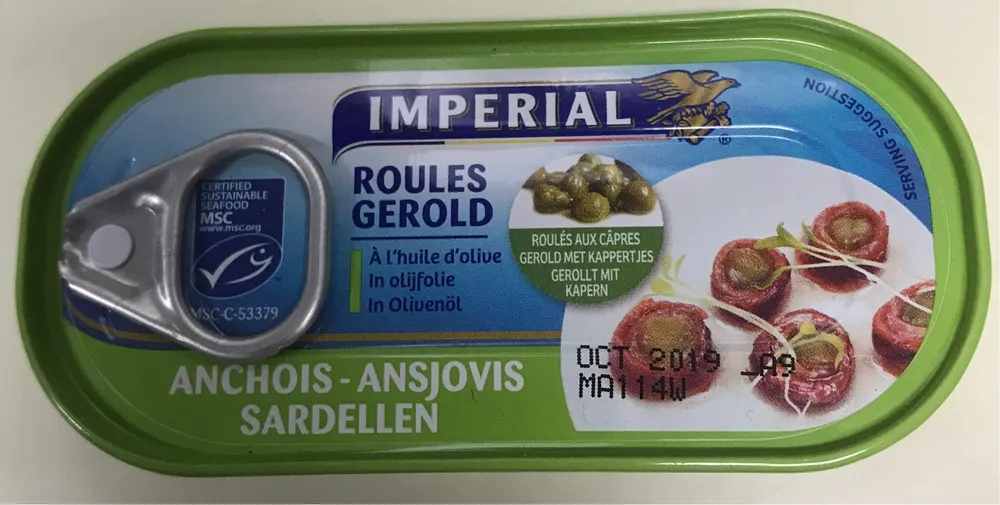Ansjovis - in olijfolie - gerold met kappertjes