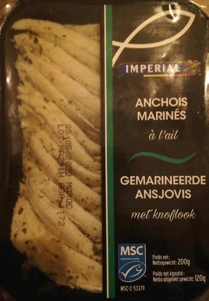 Anchois marinées à l'ail