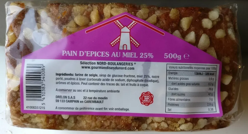 Pain d'epice au miel 25%