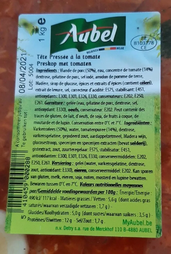Tête pressée a la tomate
