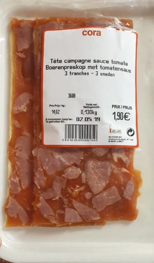 Tête campagne sauce tomate