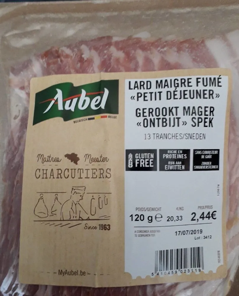 Lard maigre fumé petit déjeuner