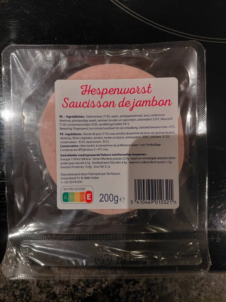 Hespensworst / Saucisson de jambon
