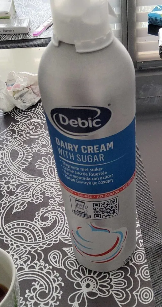 Crème sucrée fouettée