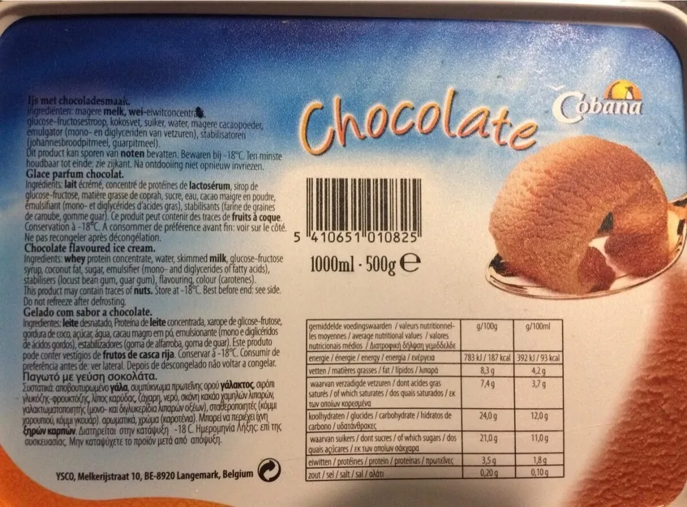 Pot de glace au chocolat