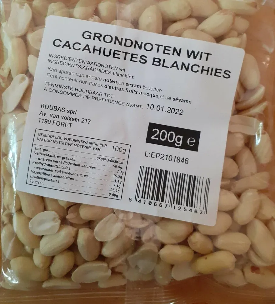Cacahuètes blanchies