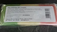 Pâte d'amandes 33% Tricolore