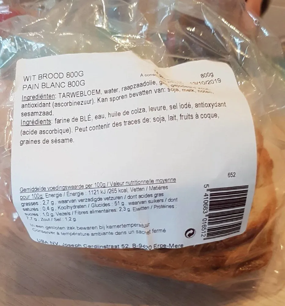 Pain blanc 800g