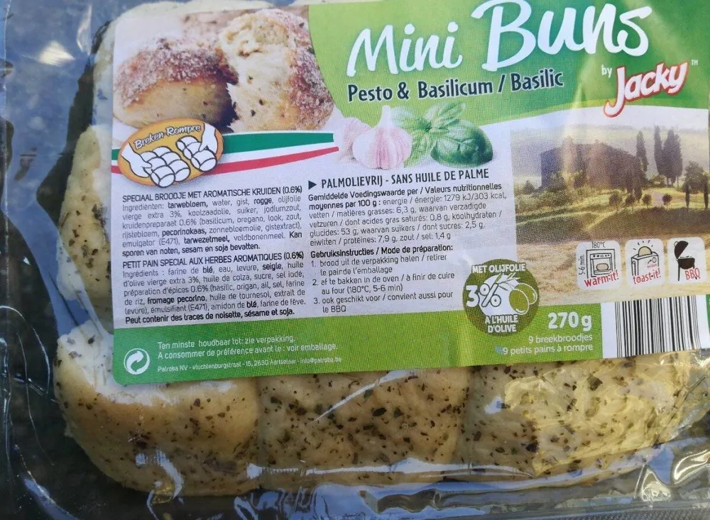 Mini buns pesto et basilic