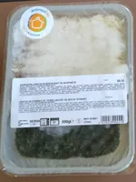Gratin de pommes de terre, haché de boeuf, épinard