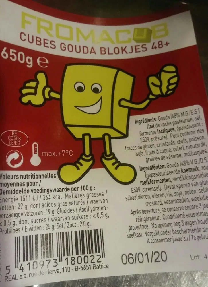 Cubes de gouda