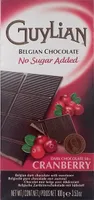 Belgian no added sugar dark chocolate with cranberry
