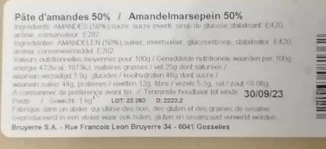 Pâtes d'amandes 50