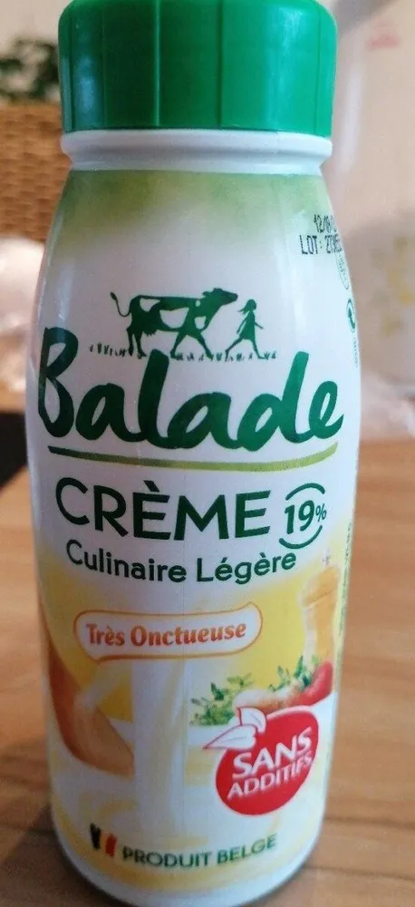 Balade crème culinaire légère 19%