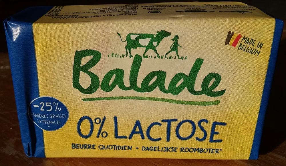 Beurre quotidien 0% lactose