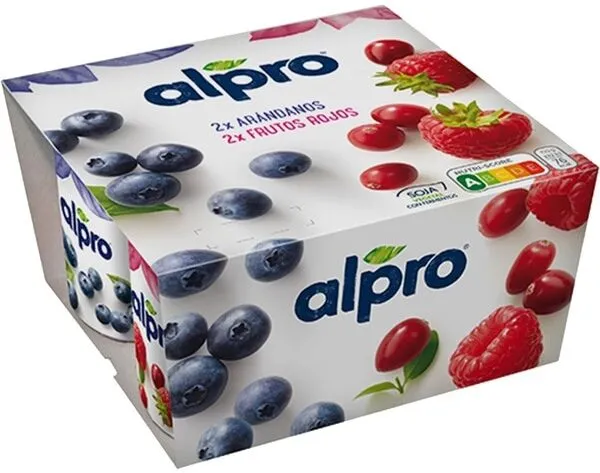 Especialidad vegetal de soja arándanos y frutos rojos