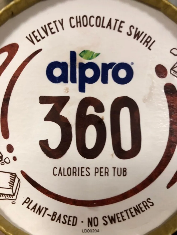 Alpro Plant-based soya ice cream, velvety chocolate swirl, 360, 450ml