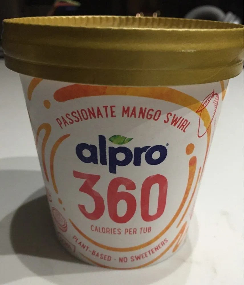 Alpro Plant-based soya ice cream, passionate mango swirl, 360; 450 ml, pot
