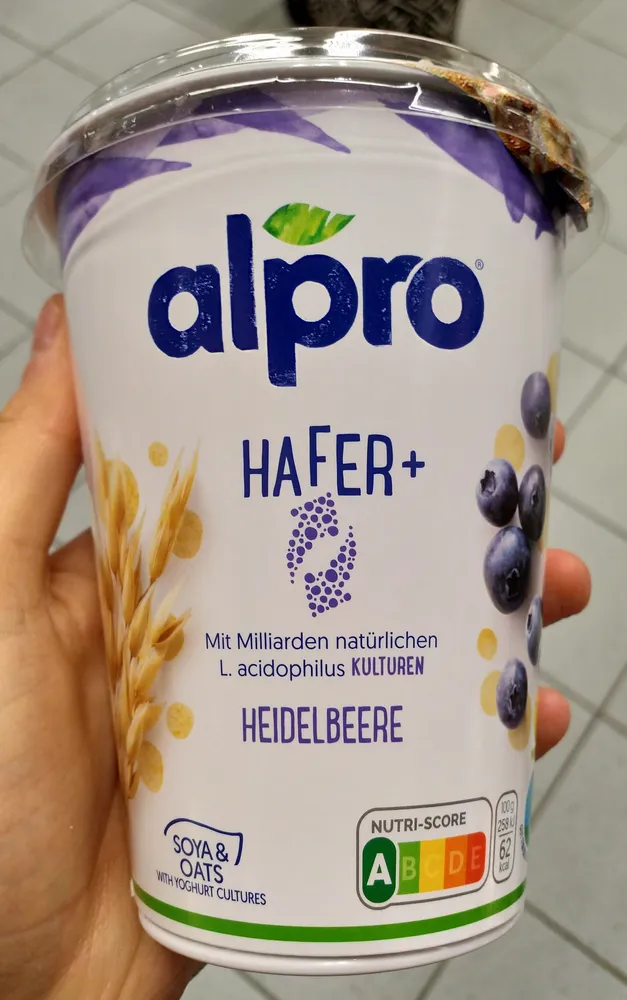 Alpro Fermentiertes Sojaprodukt mit Hafer, Heidelbeere, Plus, 400 g