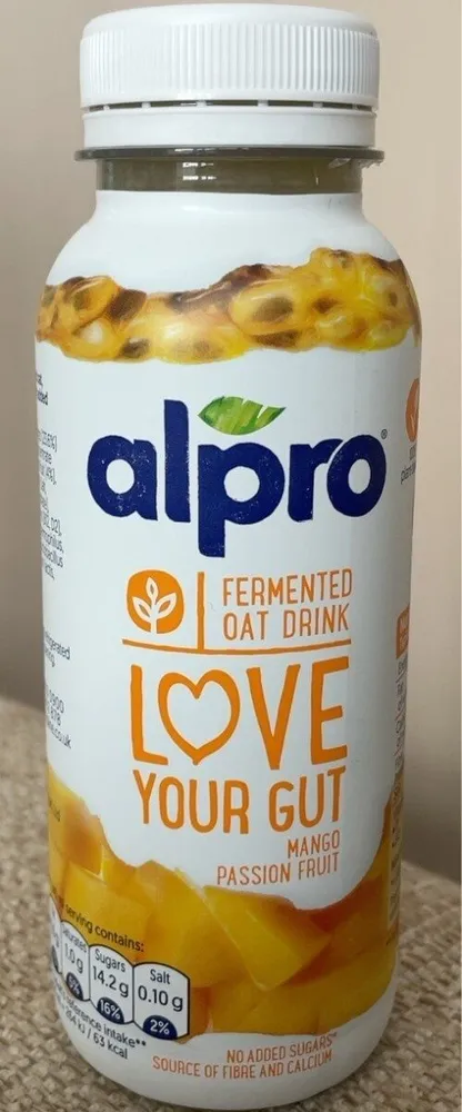 Mango and passionfruit fermented oat drink
