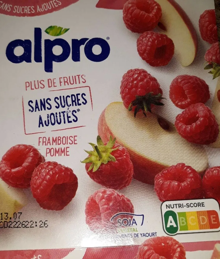Alpro framboise pomme